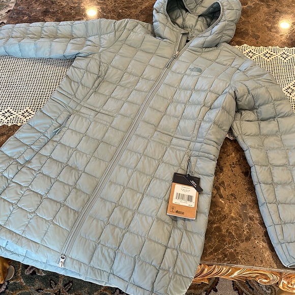 New! The North Face Thermoball Eco Quilted Hooded Parka~Large ~Silver Blue - Picture 12 of 16